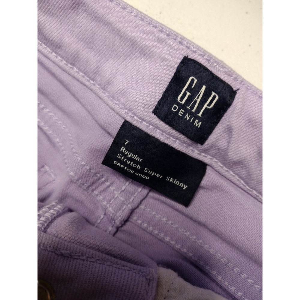 GAP Kids Girls Purple Super‎ Skinny Stretch Denim Jeans Size 7 - Picture 4 of 5